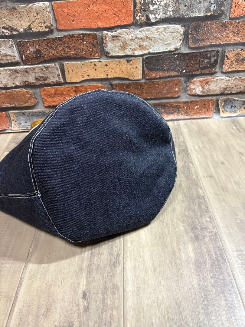 デニムリメイク　大きい丸底トートバッグ