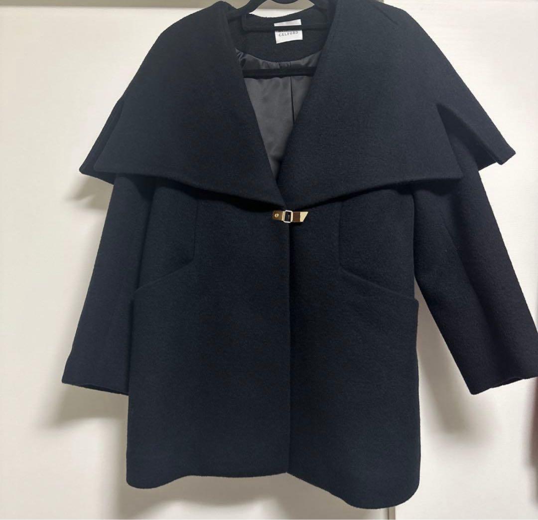 CELFORD（セルフォード） ケープコート　ミドルコート　ブラック