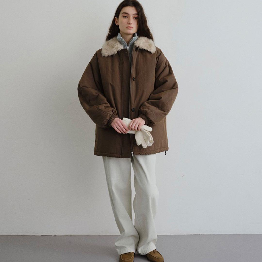 美品　URAGO 襟付き　中綿ジャンパー　ブラウン