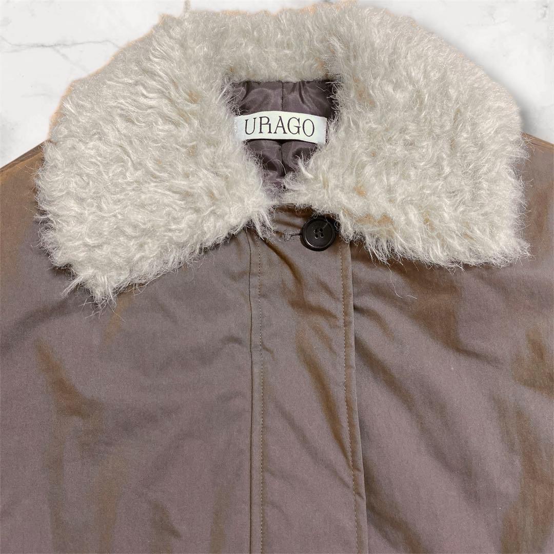 美品　URAGO 襟付き　中綿ジャンパー　ブラウン