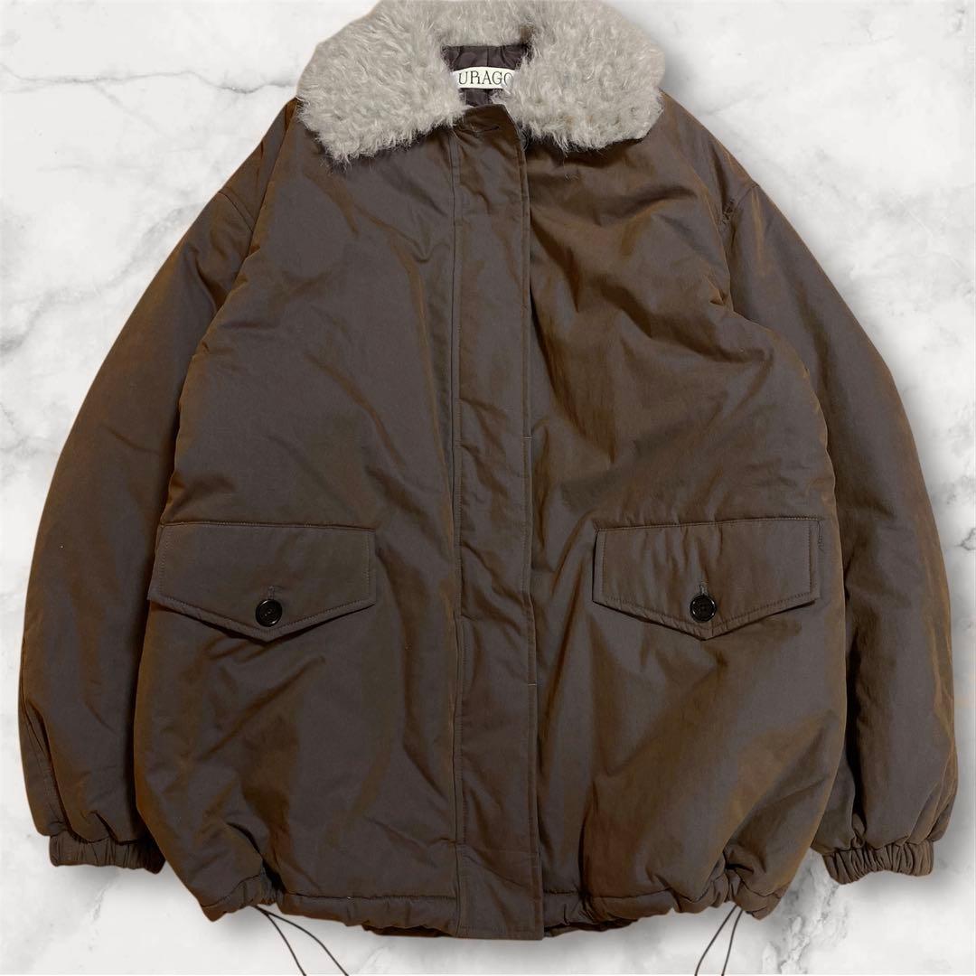 美品　URAGO 襟付き　中綿ジャンパー　ブラウン