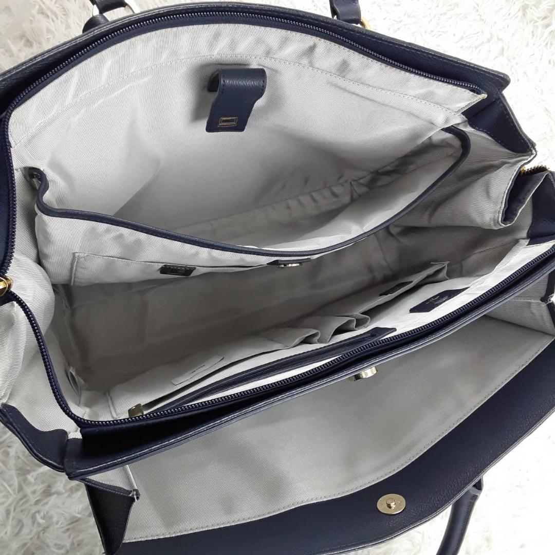 極美品◎ace. エース ビジネストートバッグ ネイビー レディース 31912