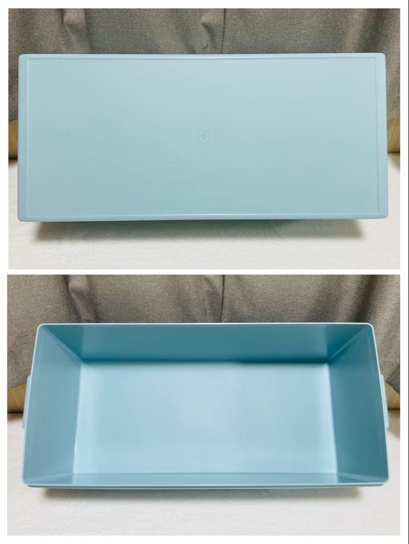 2個セット/送料込み/タッパーウェア/ディープ/ロング/スーパーケース/水色