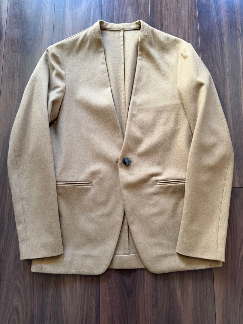 ウールフランネル カラーレス1Bジャケット FOX BROTHERS