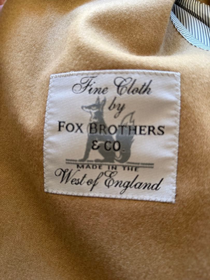 ウールフランネル カラーレス1Bジャケット FOX BROTHERS