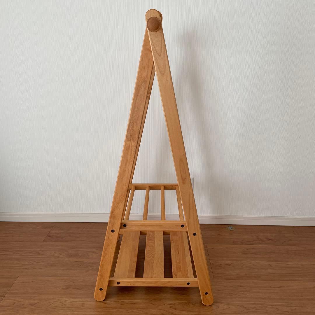 【モモナチュラル】木製ハンガーラックSサイズ(キッズ向き)