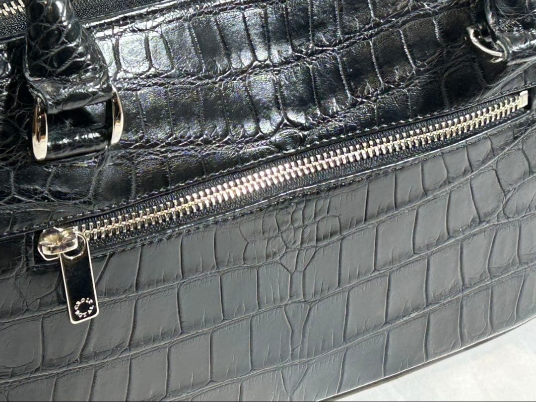 極美品 クロコダイル CROCODILE JRA バッグ マットクロコ ワニ革