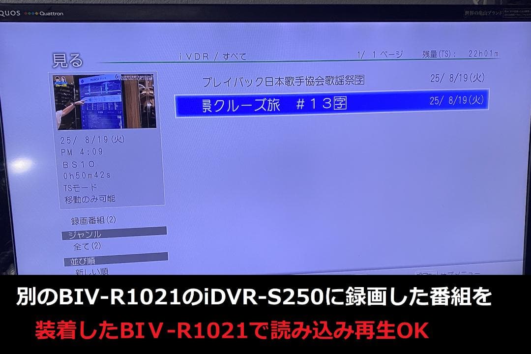 maxell　BDレコーダー BIV-R1021 HDD:1TB 14年製