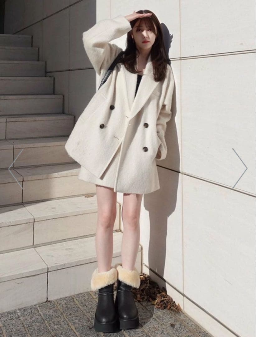 専用[試着のみ]FRAY I.D オーバーサイズウールシャギージャコット 0