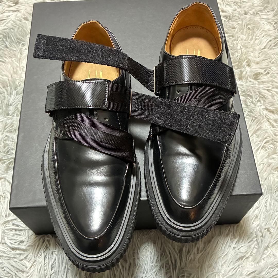 【美品】dunhill 本革 ベルクロ BLACK〈定価146,300円〉