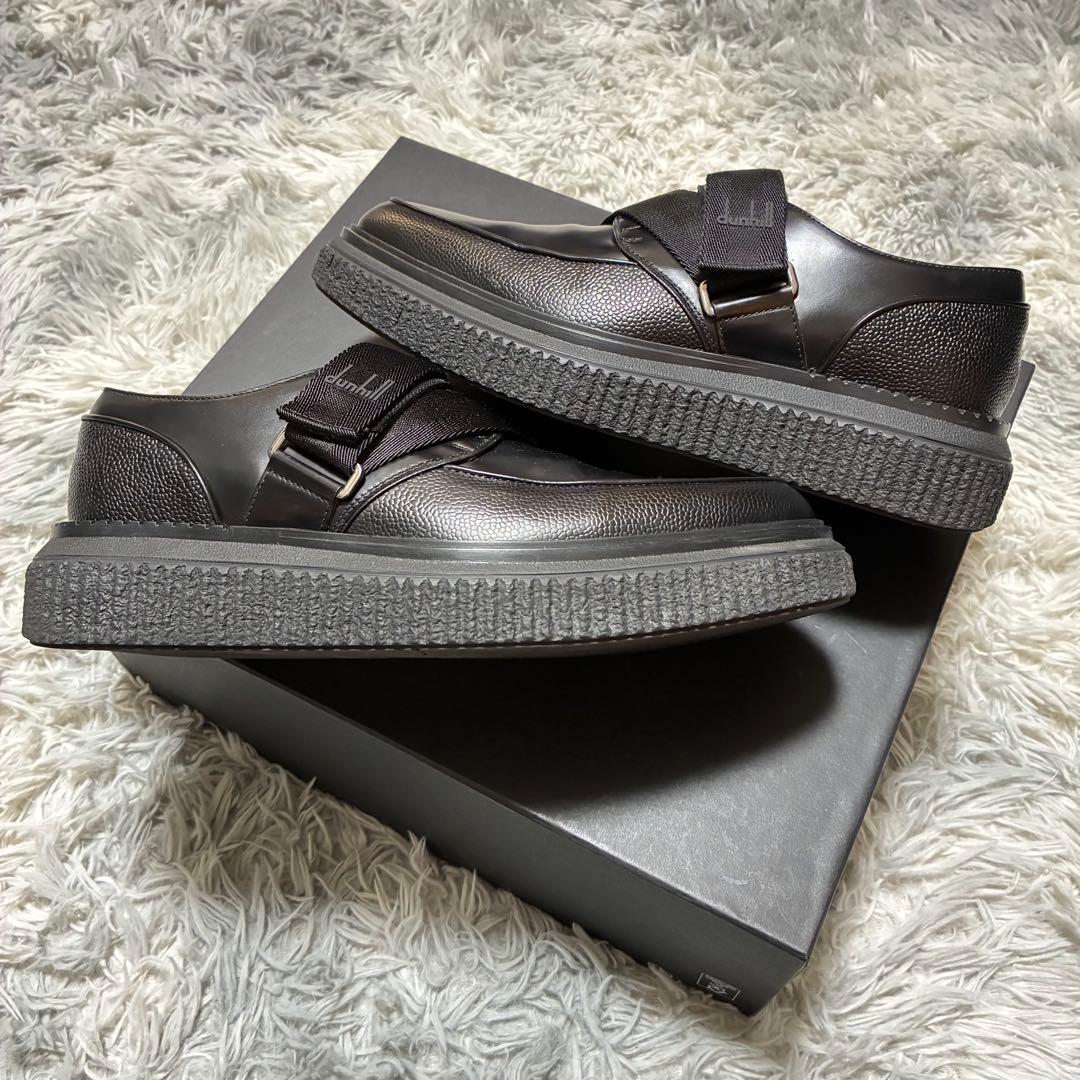 【美品】dunhill 本革 ベルクロ BLACK〈定価146,300円〉