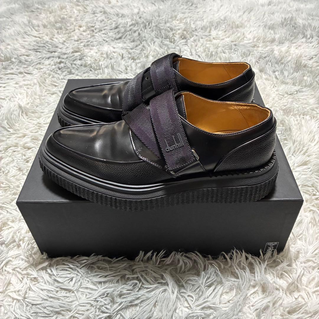 【美品】dunhill 本革 ベルクロ BLACK〈定価146,300円〉