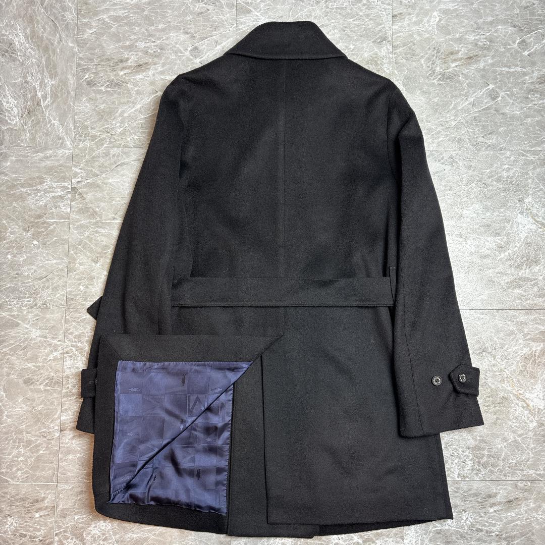 美品 スコットランド製 マッキントッシュ ダブル ウールコート 38 ネイビー