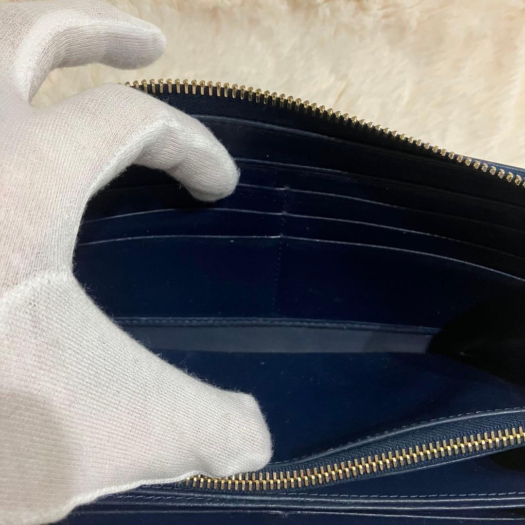 ✨美品✨ PRADA 長財布 ラウンドファスナー サフィアーノレザー ネイビー