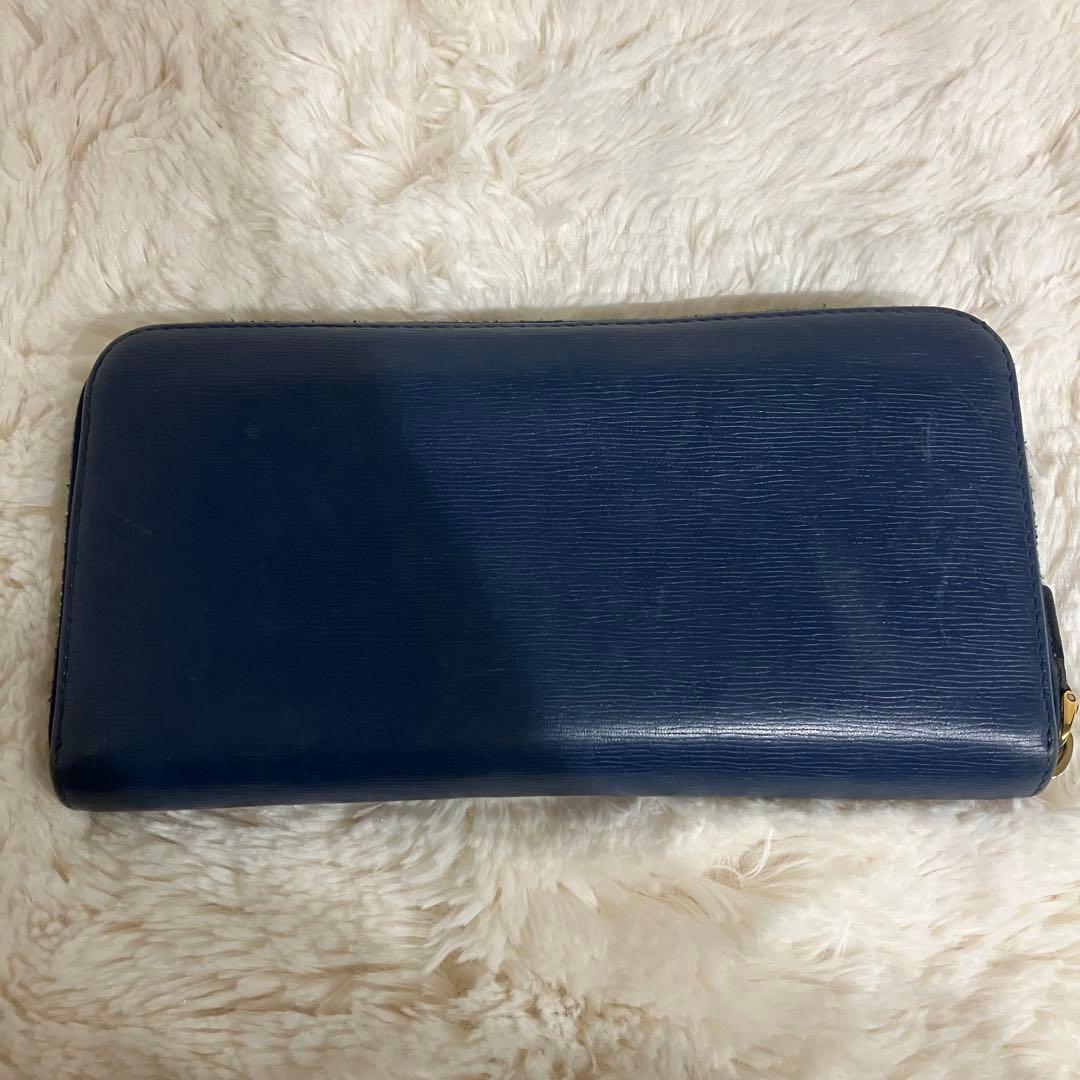 ✨美品✨ PRADA 長財布 ラウンドファスナー サフィアーノレザー ネイビー
