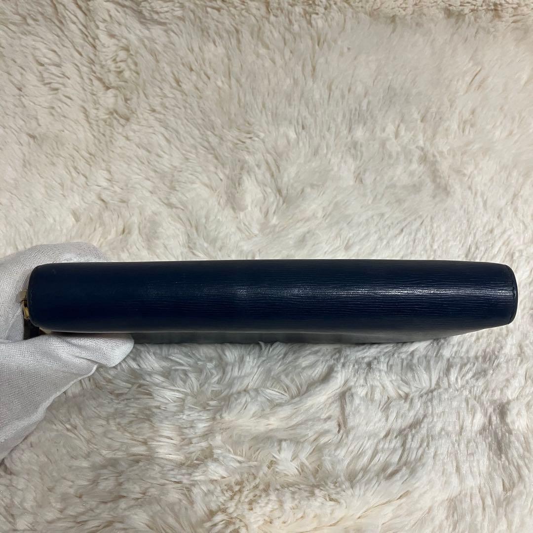 ✨美品✨ PRADA 長財布 ラウンドファスナー サフィアーノレザー ネイビー