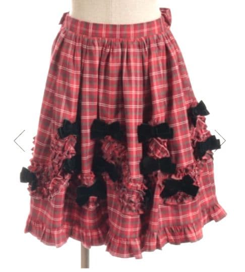 axes femme (Chalmiere) 赤タータンチェック ミニスカート