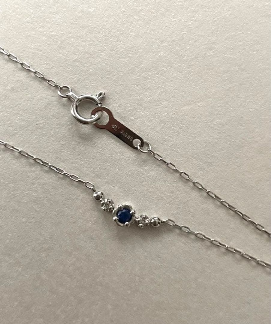 4°C K18 ホワイトゴールドネックレス　ケース入り