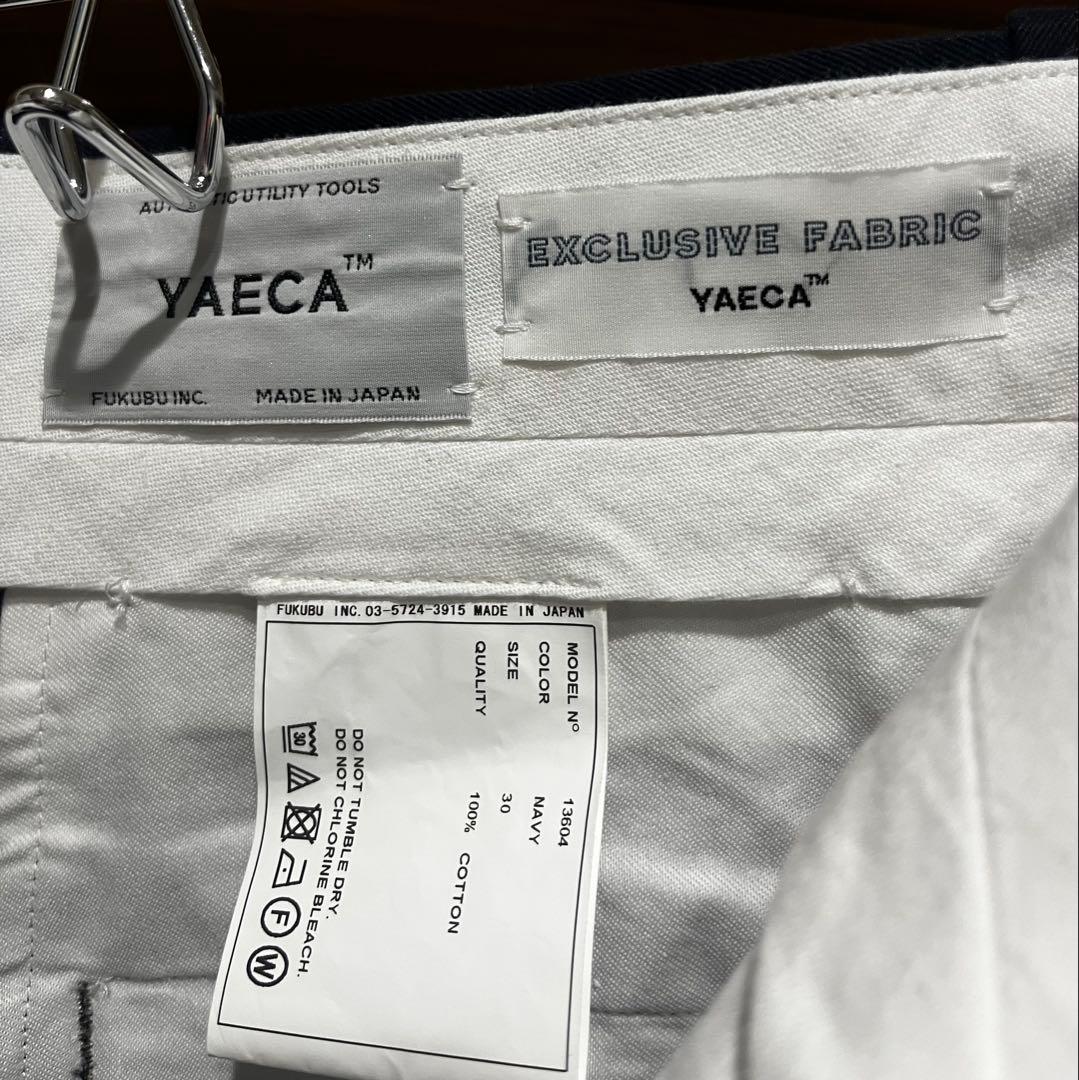 YAECACHINO CLOTH PANTS タックテーパード　NAVY 30