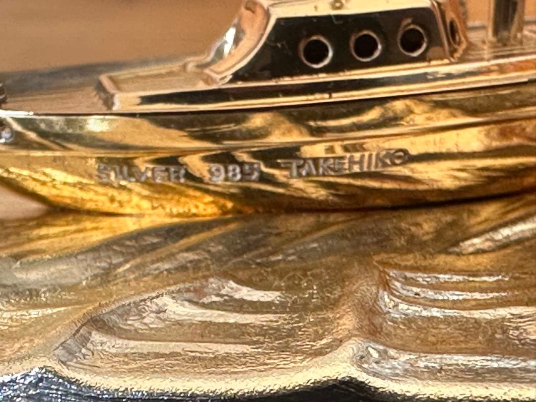 銀製 武比古 置物ヨット７号(フルセール)　TAKEHIKO　美品　SILVER