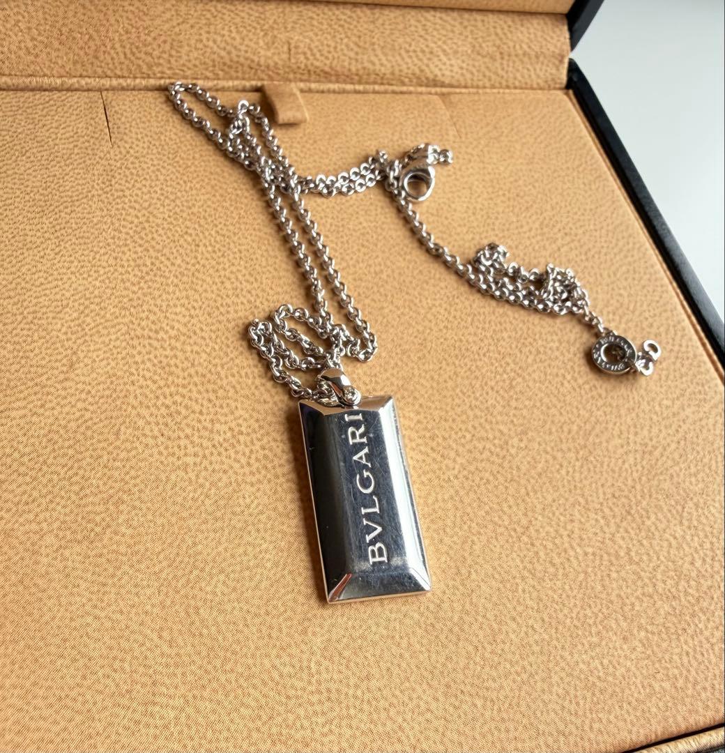 ク*ン様 ブルガリ　インゴットネックレス　K18WG