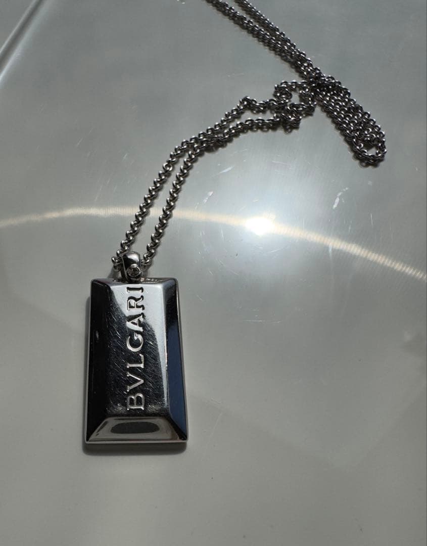 ク*ン様 ブルガリ　インゴットネックレス　K18WG