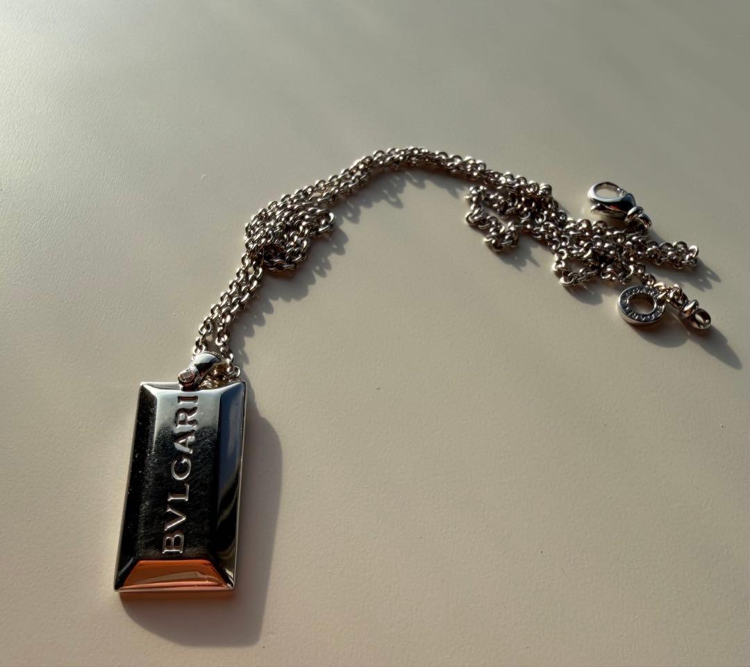 ク*ン様 ブルガリ　インゴットネックレス　K18WG