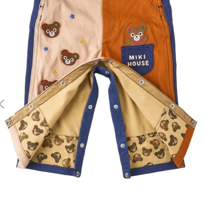 ミキハウス オーバーオール 90 マルチカラー MIKIHOUSE