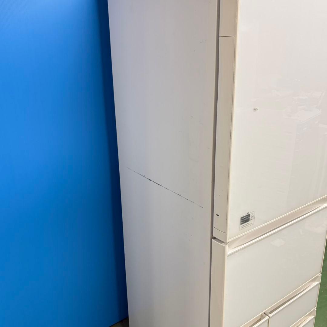 699 大型冷蔵庫　右開き　ガラストップ　400L強 自動製氷機　半年保証　美品