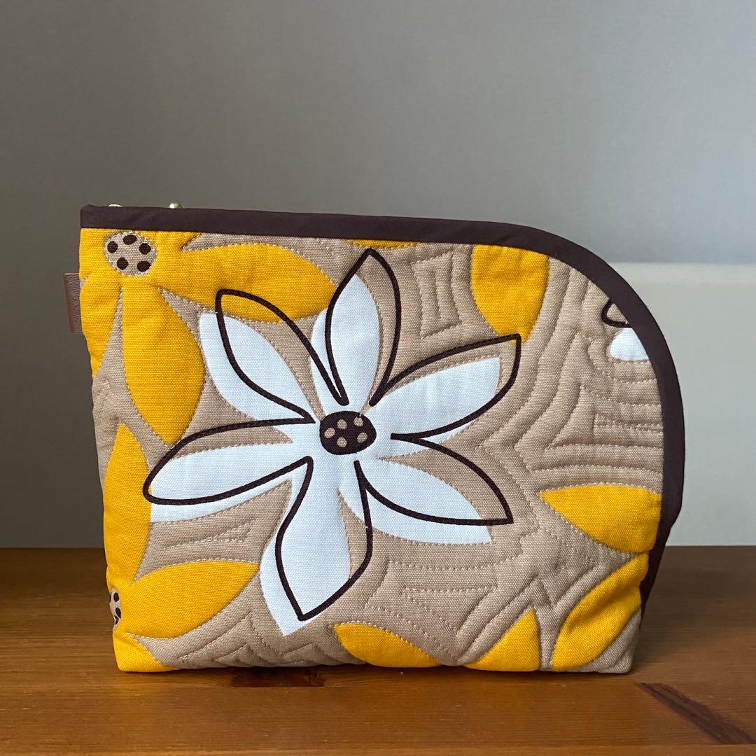 ハワイアンキルト◆トートバッグ&ポーチ２点セット◆ティアレ◆ミシンキルト