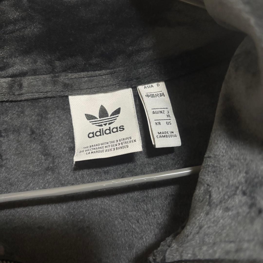 adidas ベロア ジャージ XL 黒/白 アディブレイク