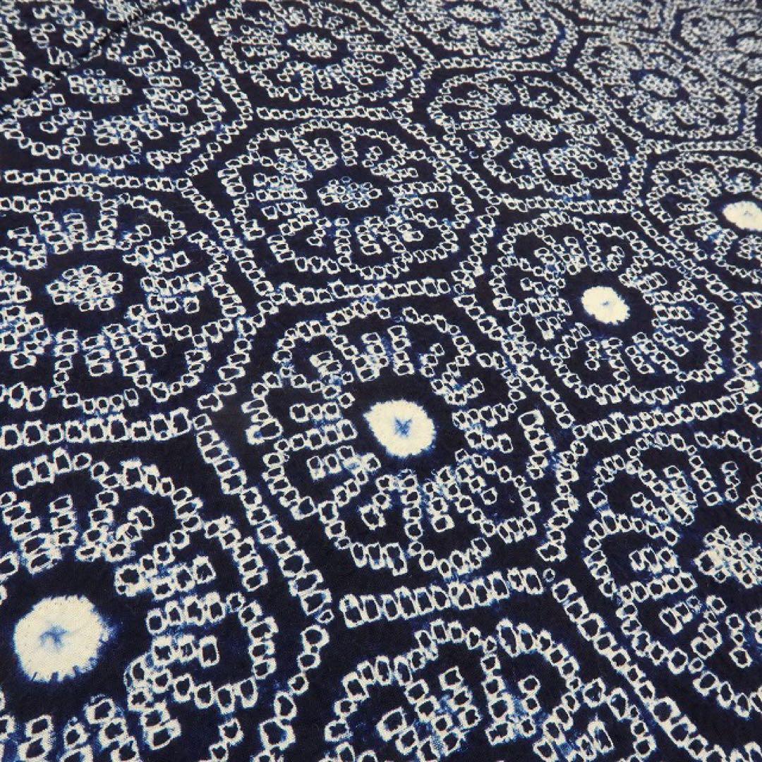 美品 有松鳴海絞り 菊 トールサイズ 高級浴衣 着物 A3501