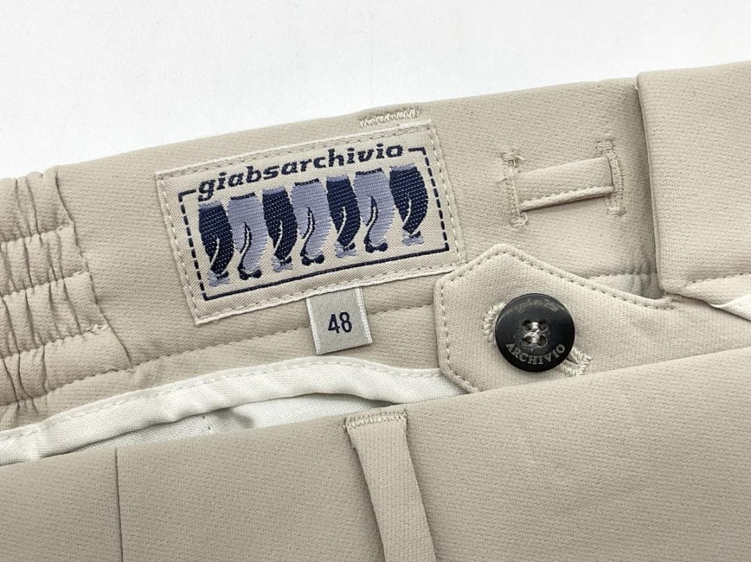 新品 giab's ARCHIVIO 永久クリースストレッチスラックス 48