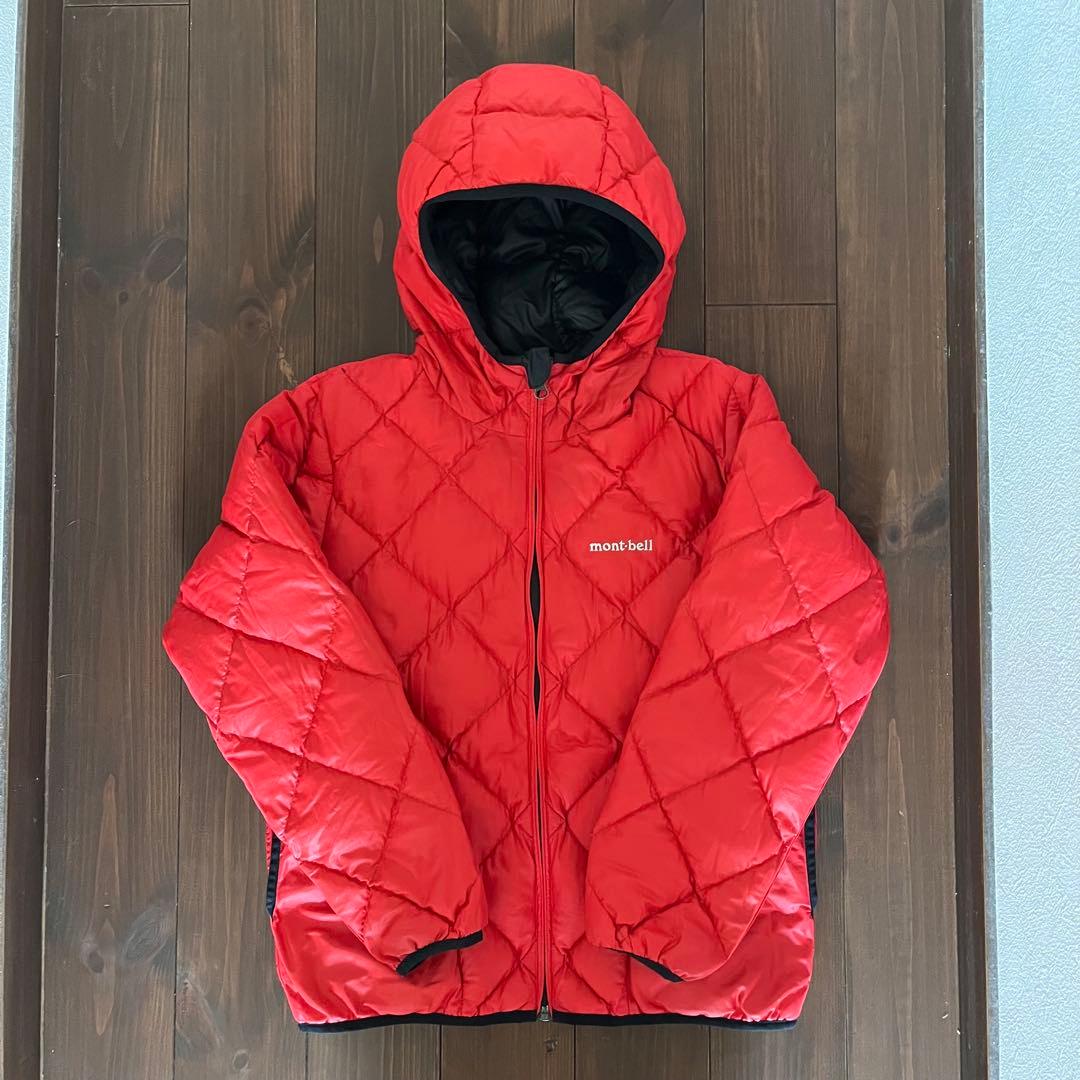 【mont-bell】 リバーシブル ダウンジャケット 黒/赤 キルティング