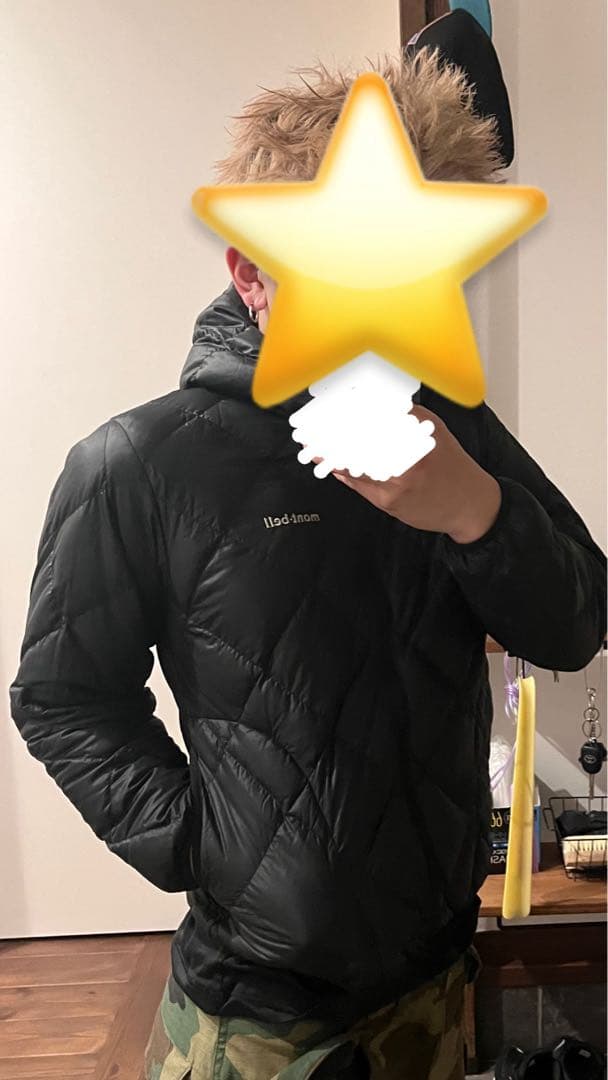 【mont-bell】 リバーシブル ダウンジャケット 黒/赤 キルティング