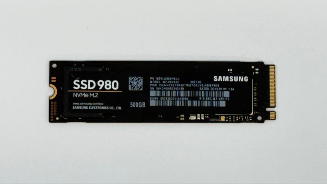 内蔵型SSD Samsung 500GB NVMe SSD