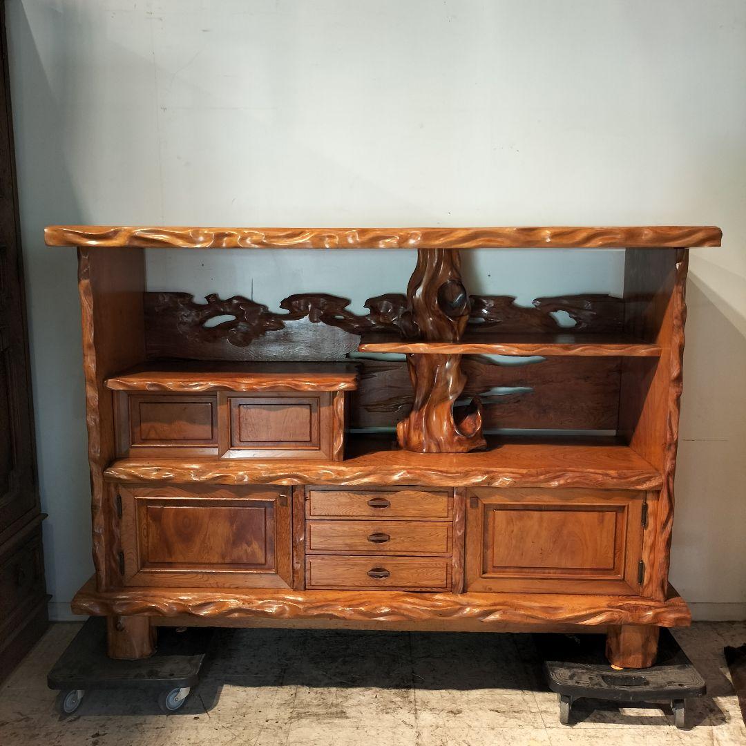 M●WS東名 希少 和ヴィンテージ 屋久杉 茶棚 飾り棚 サイドボード