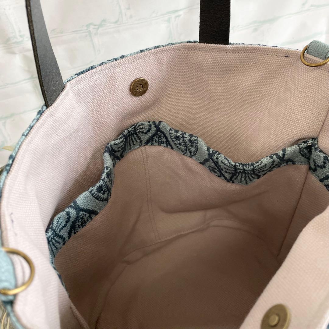 ハンドメイド　バケツトートバッグ　ミナペルホネン symphony 428