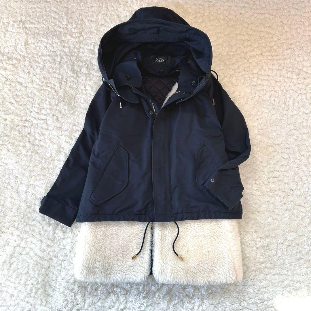 美品✨ザリラクス　ショートモッズコート　ファーライナー　黒　36