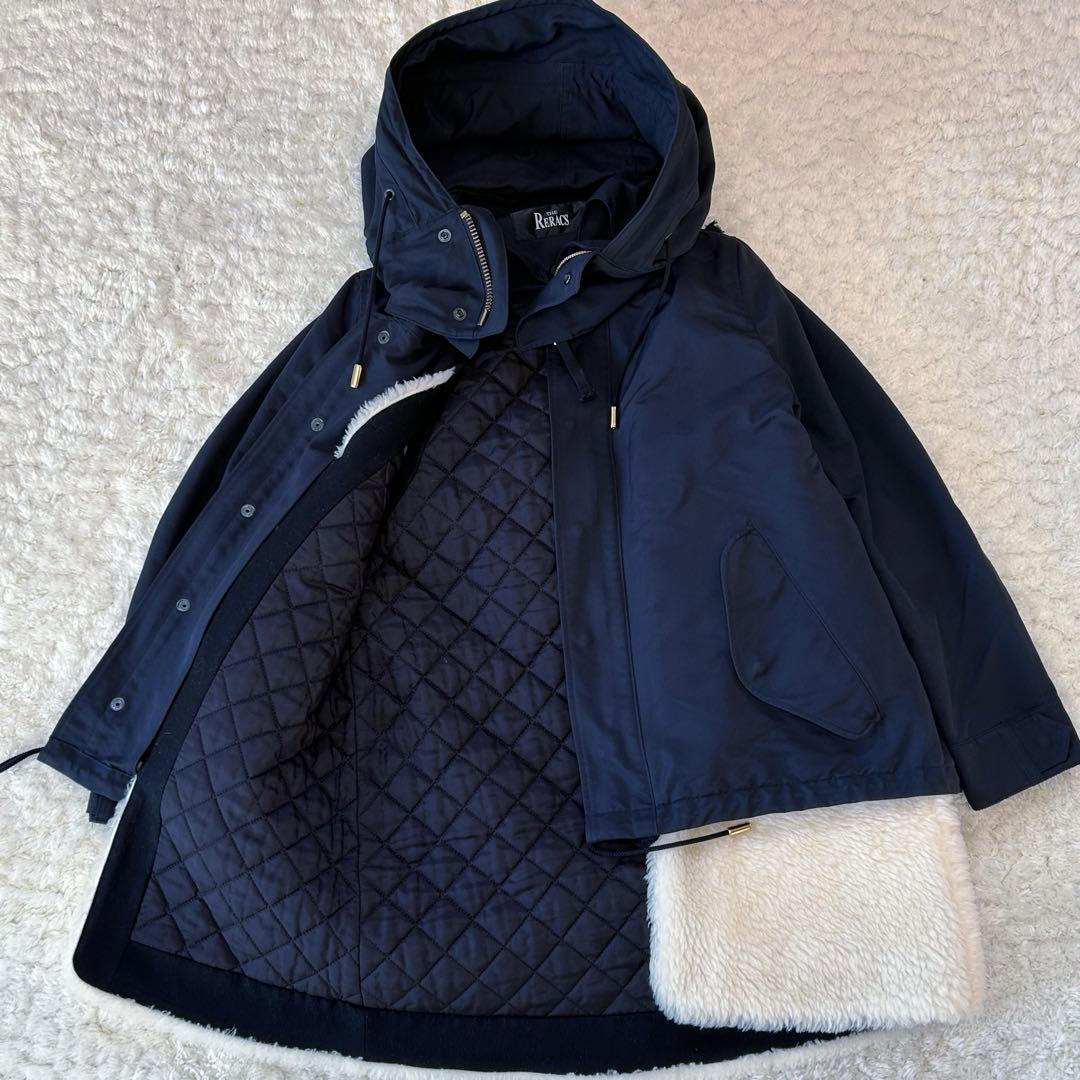 美品✨ザリラクス　ショートモッズコート　ファーライナー　黒　36