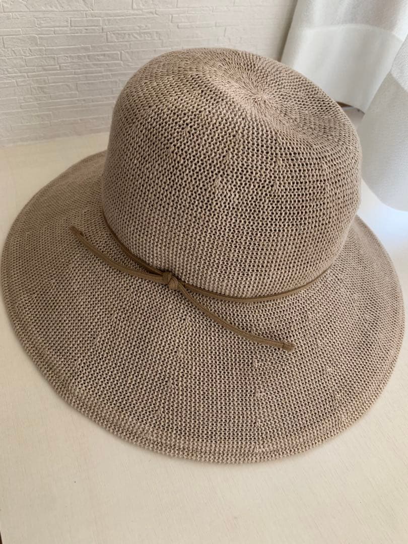 【美品】サンバリア100 リネンサーモハット　日焼け防止　シミ予防