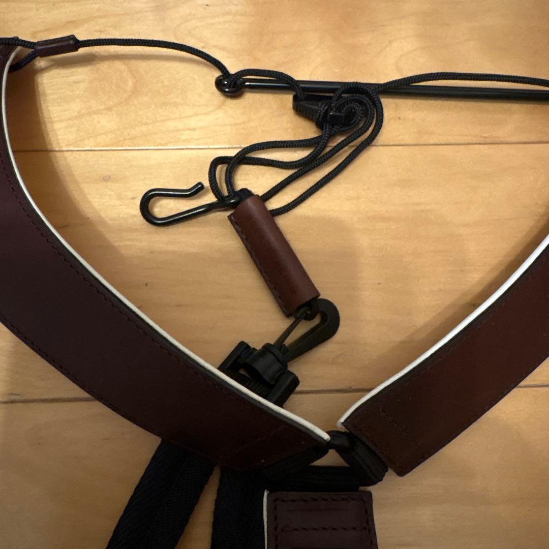 美品 サックスストラップ ブレステイキング Lサイズ ダークブラウン