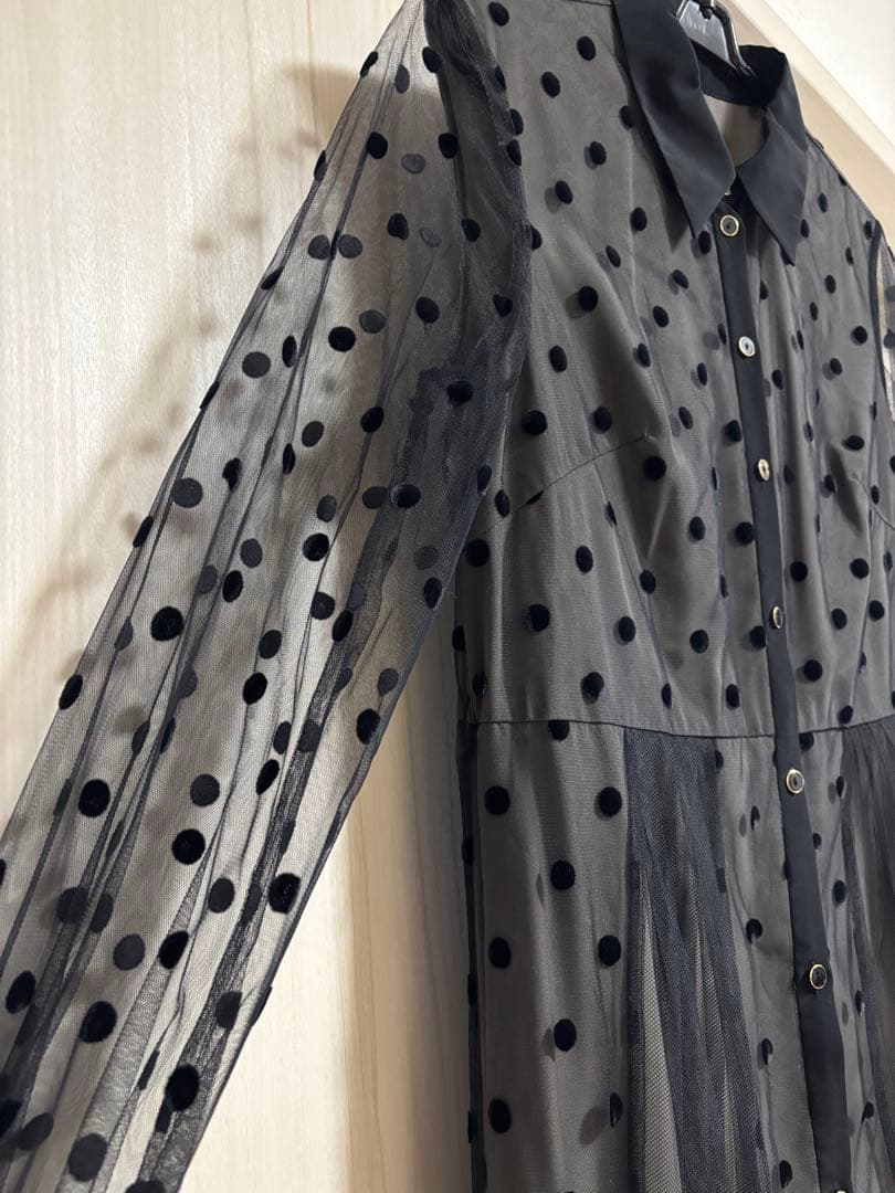 グレースコンチネンタル　プリーツドッキングワンピース　ブラック　ダイアグラム