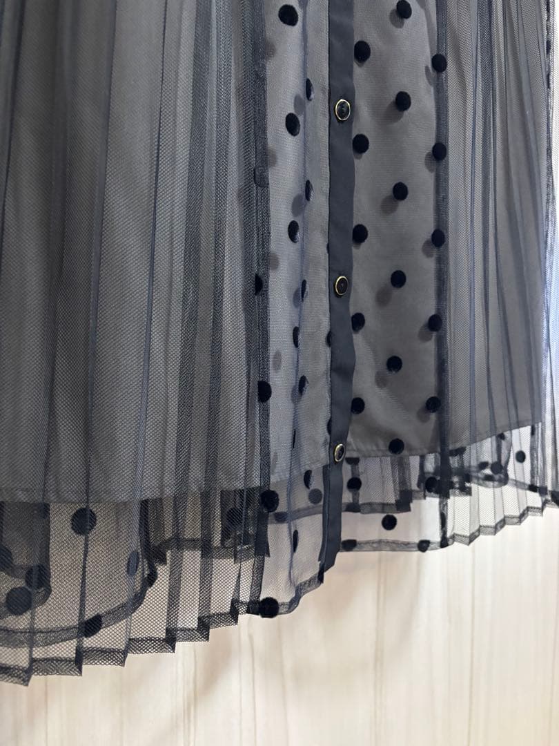 グレースコンチネンタル　プリーツドッキングワンピース　ブラック　ダイアグラム