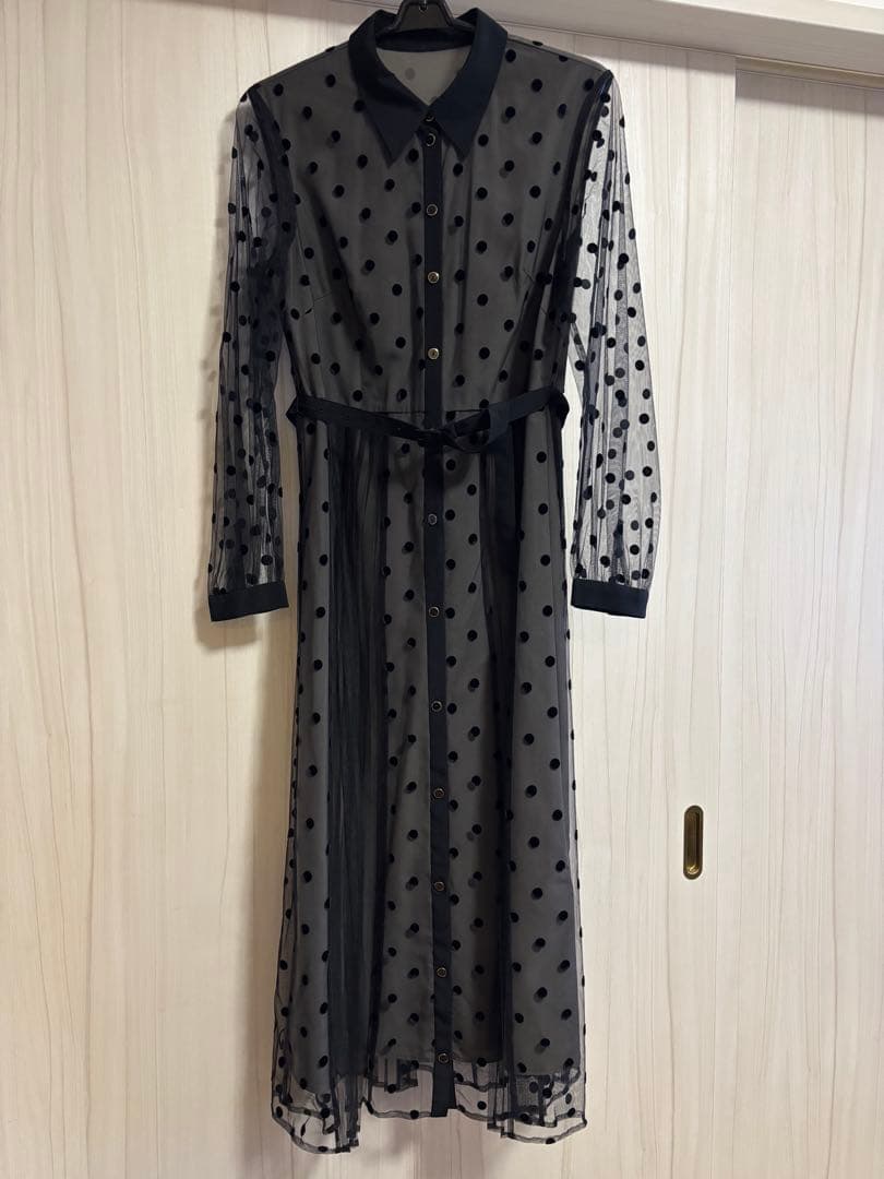 グレースコンチネンタル　プリーツドッキングワンピース　ブラック　ダイアグラム