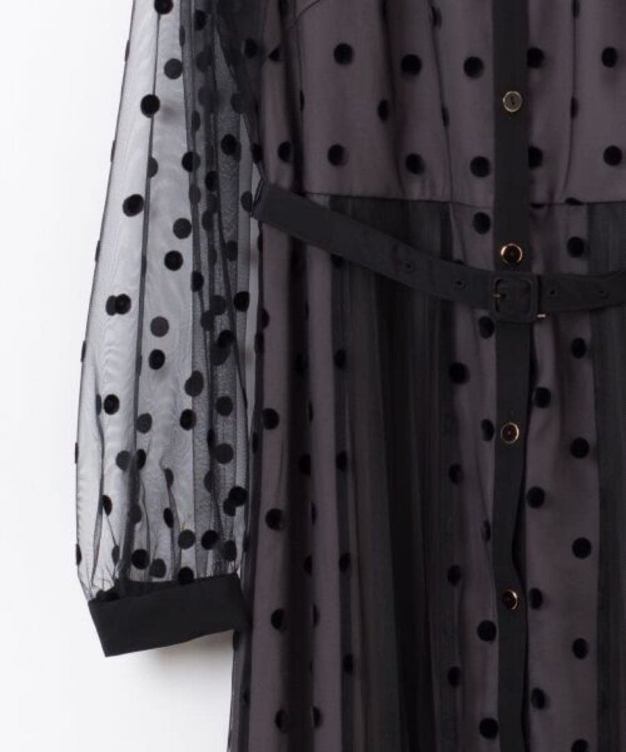 グレースコンチネンタル　プリーツドッキングワンピース　ブラック　ダイアグラム