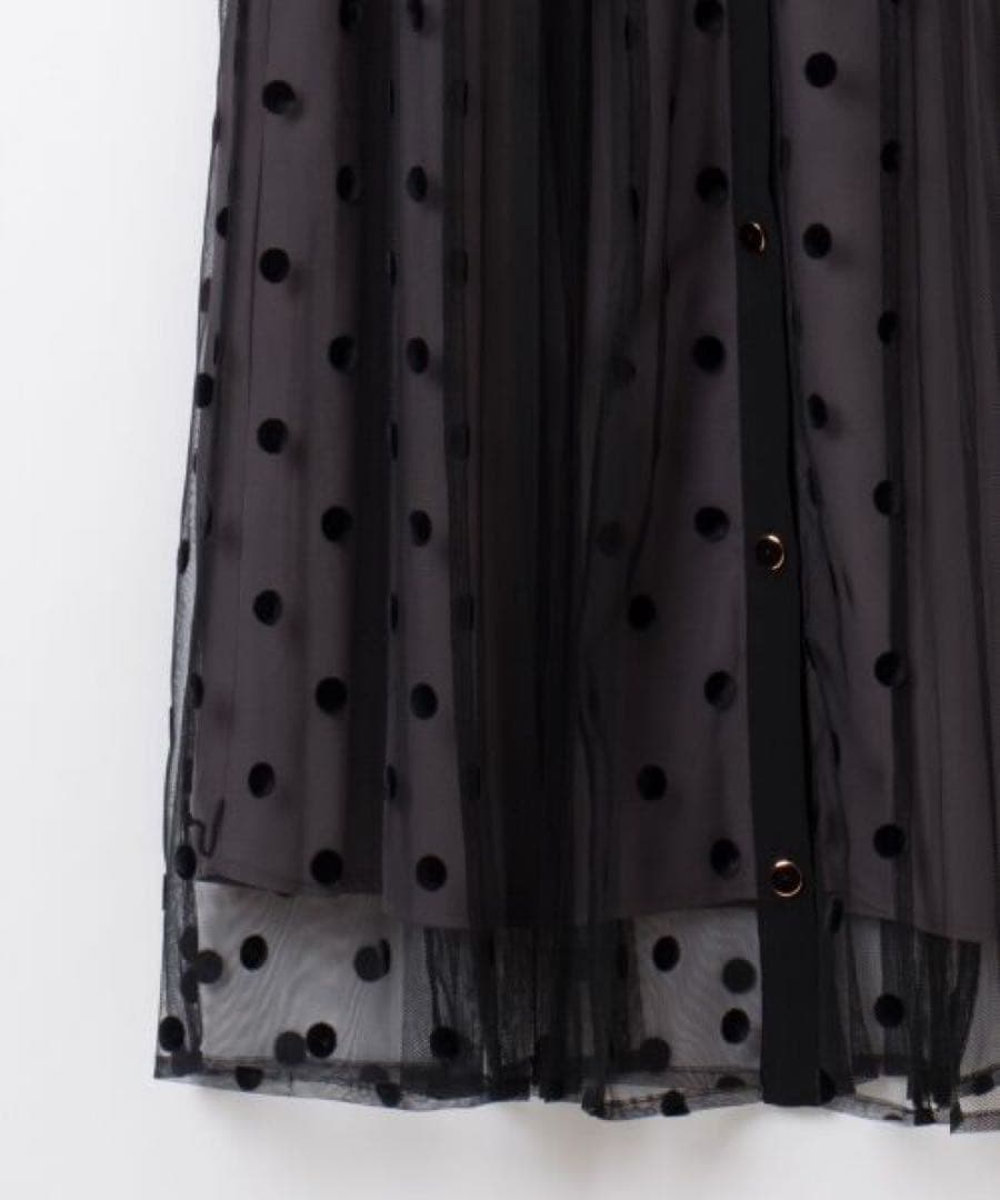 グレースコンチネンタル　プリーツドッキングワンピース　ブラック　ダイアグラム