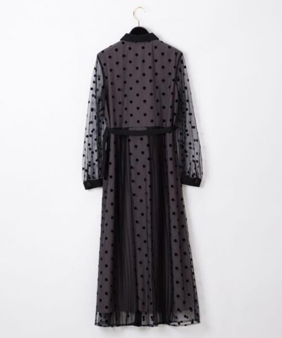 グレースコンチネンタル　プリーツドッキングワンピース　ブラック　ダイアグラム