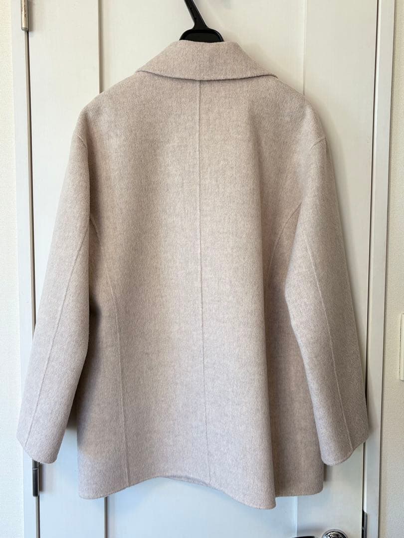 美品 セオリーリュクス theory luxe カシミヤ混ピーコート ベージュ