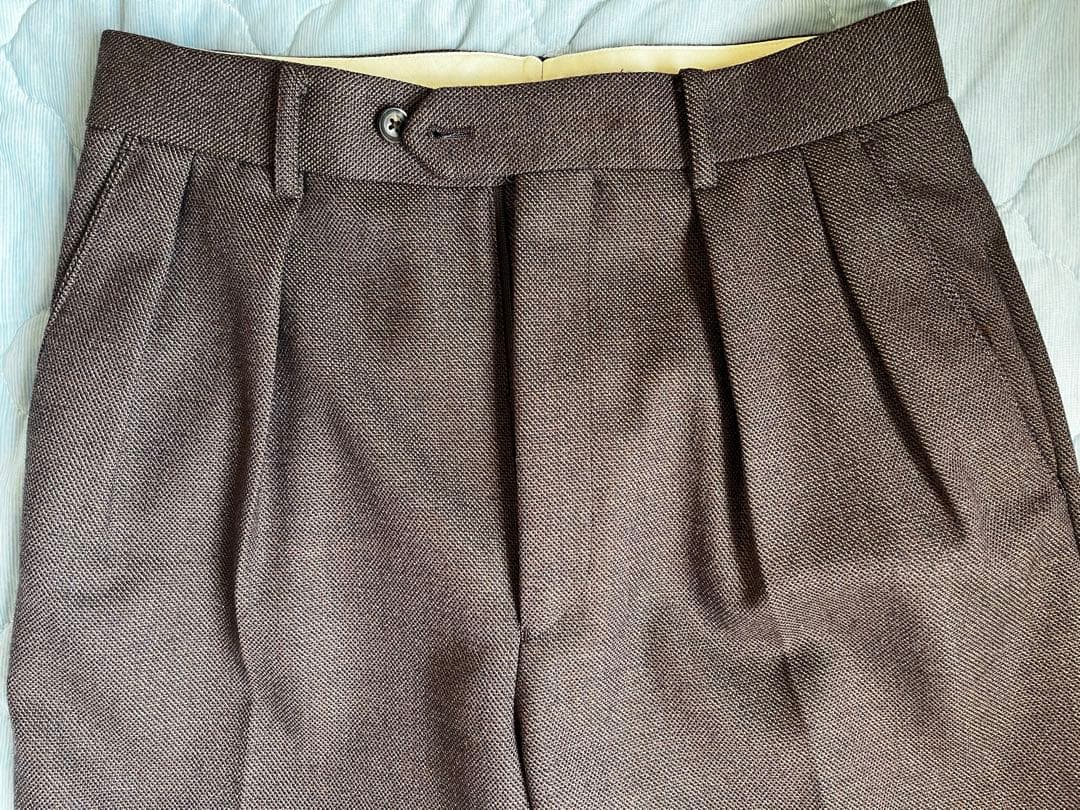 interim ブラウンウールスラックス